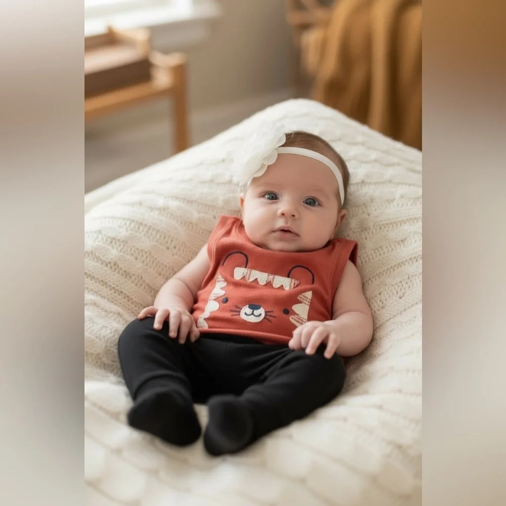 Carter's Orange Tank Top with Bear Design